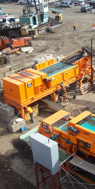 Overhead photo of eddy current separator