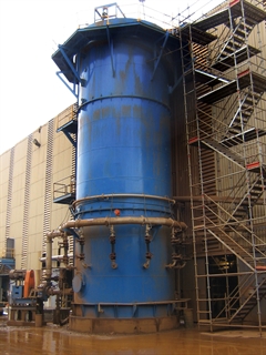 Cavitation Tube Installation - Large blue column